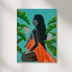 LEILA| pregnant woman art|woman life birth original painting