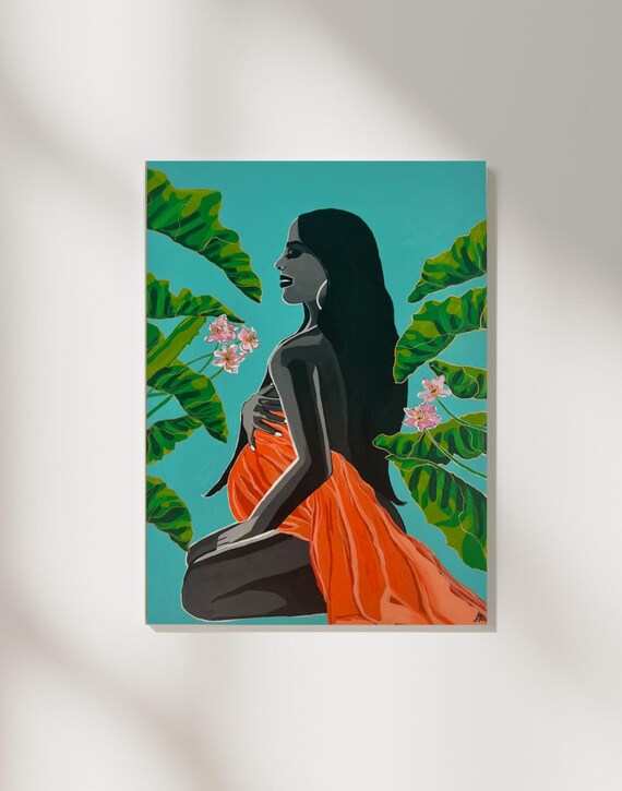 LEILA| Pregnant Woman Art|woman Life Birth Original Painting - Etsy  Australia