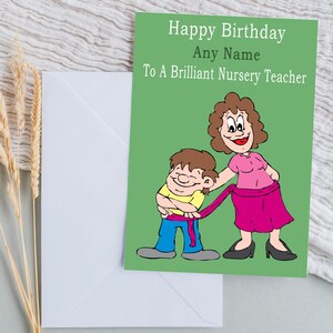 Carte d'anniversaire pour enseignante de maternelle