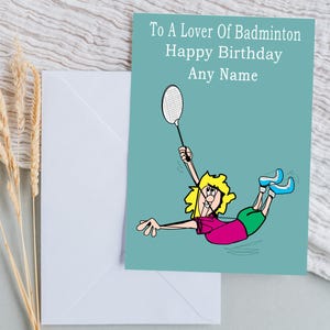 Badminton Birthday Card