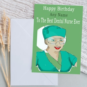 Cartão de aniversário para enfermeira odontológica
