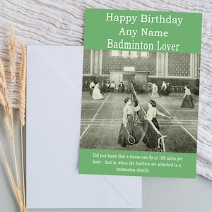 Badminton Birthday Card