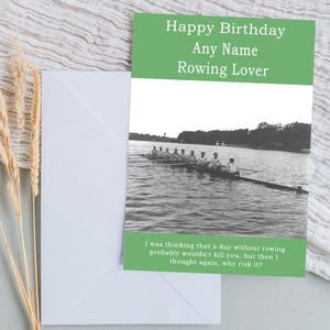 Carte d'anniversaire d'aviron