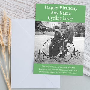 Carte d'anniversaire à vélo