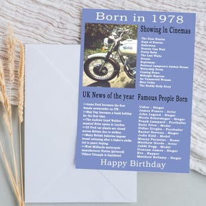 Cartão de aniversário de 1978