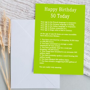 Verjaardagskaart 50 jaar