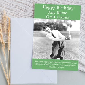 Tarjeta de cumpleaños de golf