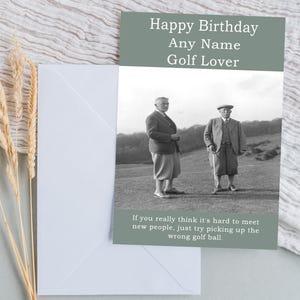 Tarjeta de cumpleaños de golf