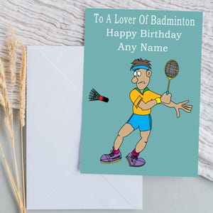Badminton Birthday Card