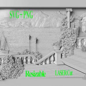 Laserklara Png Svg Gcode-filer Panorama Panno Glowforge Gravör Skär Digital Design