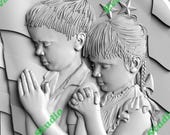 Children Praying PNG | Laser Engraving File | Patriotic Flag Background | Glowforge xTool Ready | Digital Download for CNC & Laser Burn