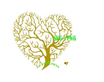 Archivos Png Svg Cdr Jpeg Corazón Árbol Amor Listo para láser Diseño digital Regalo