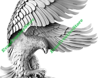 Eagle PNG | Patriotic Laser Engraving File | Fire Eagle Head Design | Glowforge xTool Ready | CNC and Laser Ready | Instant Download Product