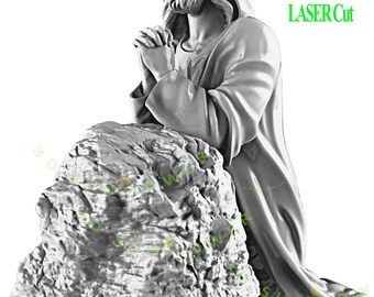 Jesús ora a Dios Archivos SVG y PNG listos para usar con láser para el diseño digital de corte con grabador Glowforge