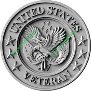 United States Veteran PNG | Laser Engraving File | Patriotic Eagle | Glowforge xTool Ready | Instant Download for CNC & Laser Burn