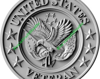 Veterano de los Estados Unidos PNG / Archivo de grabado láser / Águila patriótica / Glowforge xTool Ready / Descarga instantánea para CNC y grabado láser