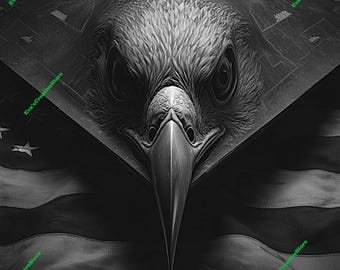 Bandera patriótica de águila, archivos PNG JPEG BMP listos para láser, grabador Glowforge para CNC y corte láser, diseño digital para madera, acrílico y más