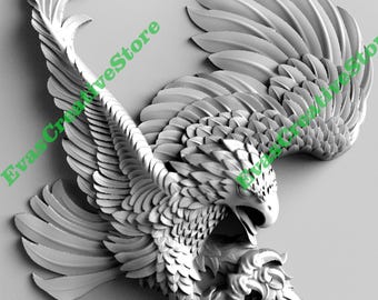 Eagle PNG | Patriotic Laser Engraving File | Fire Eagle Head Design | Glowforge xTool Ready | CNC and Laser Ready | Instant Download Product