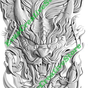 Dragon PNG, BMP, Jpeg| Animals Art Nouveau Laser Engraving Files Glowforge xTool for Wood, Metal Acrylic |Digital Download for CNC Laser Cut