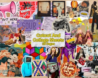 Surreal Dada Collage Kit, +80 Digital Art Cutouts, Printable PDF Ephemera for Junk Journals