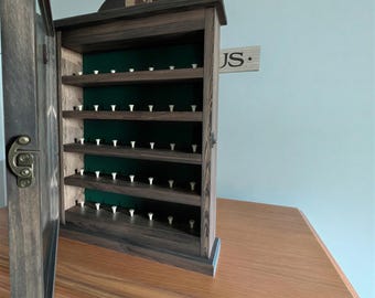 無垢材ゴルフボールディスプレイケース - 壁掛け式、ボール35個収納可能