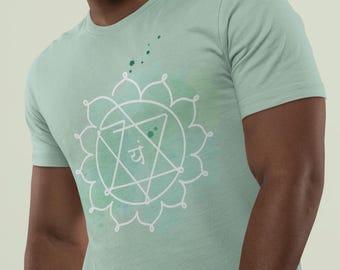 Camiseta Chakra Corazón, Mandala Flor de la Vida, Camiseta Espiritual Unisex