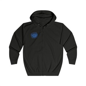 Vibrant blue Vishuddha Throat Chakra Hoodie, embodying energy, creativity, and personal truth.