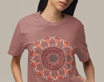 Camiseta Mandala: Algodón con Colores Confortables, Camiseta de Yoga Espiritual