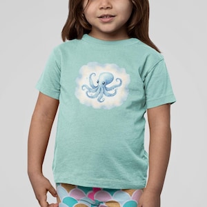 Cute Octopus Kids T-Shirt | Ocean Theme Toddler Tee | Summer Beach Outfit
