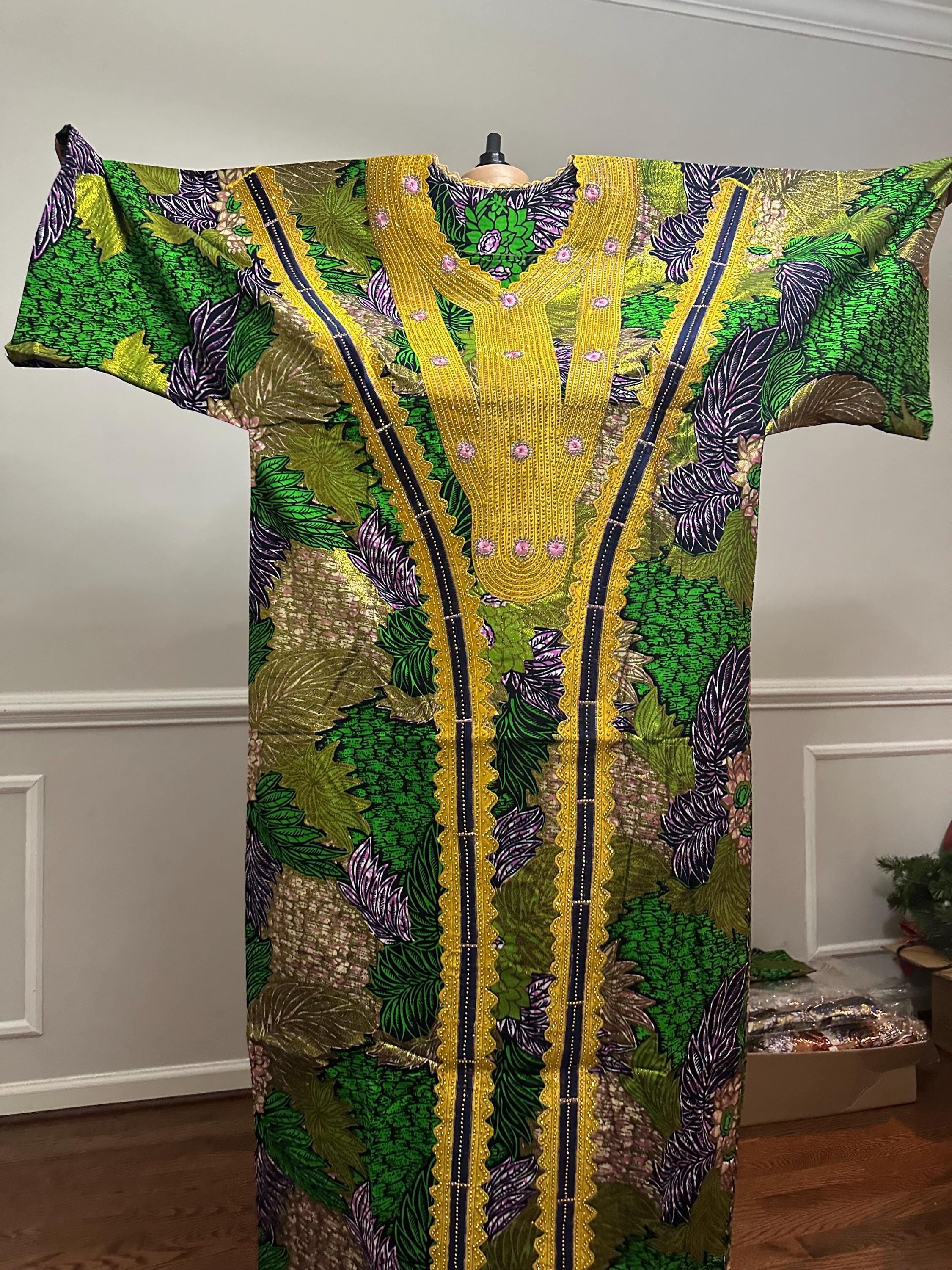 Green & Gold/Yellow Ankara Dress