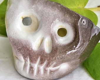Skull Bowl - Functional Salt-Fired Porcelain – Votive Candle Holder, Morbid Decor