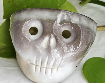 Skull Bowl - Functional Salt-Fired Porcelain – Votive Candle Holder, Morbid Decor
