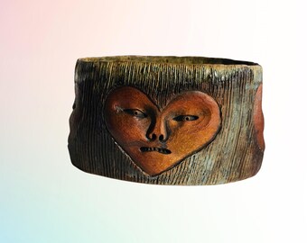 Heart Face Bowl - Sculptural, Functional Face Pottery - Serving Dish - Cachepot - Home Decor