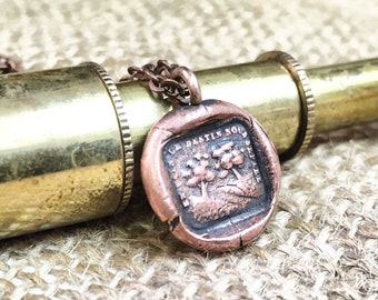 Parting Gift, Destiny Seperates Us, Tree Talismen, Goodbye Gift, Romantic Gift for Girlfriend, Antique Wax Seal Necklace, French Pendant,