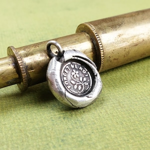 Wax Seal Jewelry - Wax Seal Pendant - &quot;Forget-Me-Not&quot; Love Necklace Parting Gift Goodbye Gift Romantic Girlfriend Gift