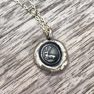 Deer Wax Seal Necklace - Stag Pendant - Buck Charm - Wax Seal Jewelry - Animal Talisman - Spirit Animal
