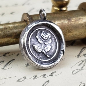 Rose Pendant, Romantic Girlfriend Gift, Rose Necklace, Wax Seal Jewelry, Love Charm, Anniversary gift for wife wedding gift for bride