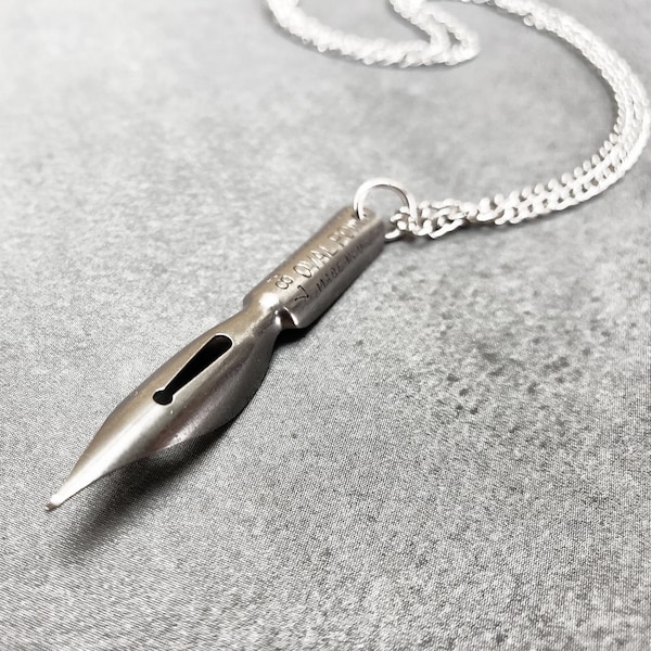 Antique Fountain Pen Nib Necklace- Gifts for Writers and Shakespeare Lovers