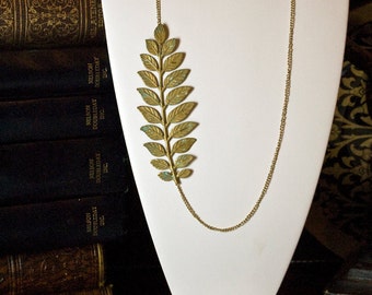 Helen of Troy Falling Leaf Brass Necklace