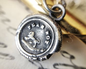 Lion Bravery Pendant - Leo Necklace - Courage Bravery Talisman Wax Seal Jewelry Charm - Narnia