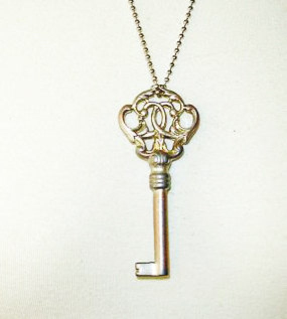 Gold Key Ornate Skeleton Key Necklace Key to My Heart Etsy Australia