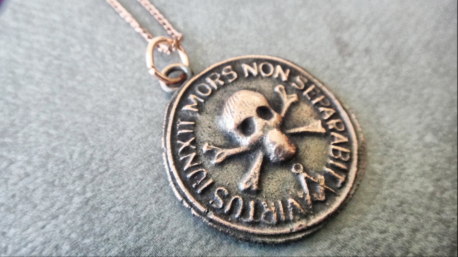 Jolly Roger Skull Wax Seal Pendant Latin Motto Memento Etsy