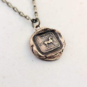 Horse Wax Seal Pendant - Equestrian Necklace of Passion and Compassion - Fiers Mais Sensible