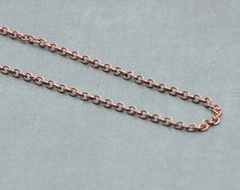 Copper Chain Necklace - 16" or 18" Antiqued