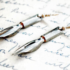 Antique Fountain Pen Nib Earrings - Gifts for Writers and Shakespeare Lovers