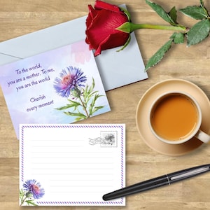 Wenskaart, Moederdag, Mother Love Gefeliciteerd, kerstkaart, Afdrukbare Moederdag, Lelietje-van-Nijlbloem,