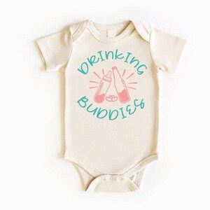 Twin Baby Onesie® Set - Drinking Buddies Twin Onesies® - Funny Hipster Twin Bodysuit - Cute Best Friend Twin Baby Onesies® - Youth Toddler T