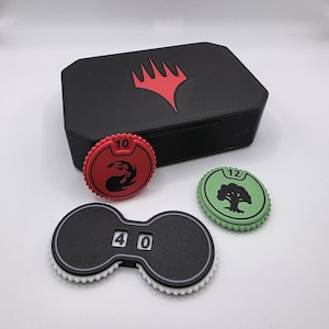 Compteurs de rotation MTG 1-20 et boîtes de rangement magnétiques : mana, loyauté, commandant, +1/+1, -1/-1, blancs, santé (0-99)