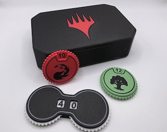 MTG Spin Counters 1-20 & Magnetic Storage Boxes - Mana, Loyalty, Commander, +1/+1, -1/-1, Blanks, Health (0-99)
