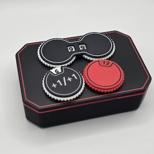 Contadores MTG e de mesa com mola 1-20/0-99 + caixas de armazenamento magnéticas - Assistência de contagem, contadores, fichas, saúde e muito mais!